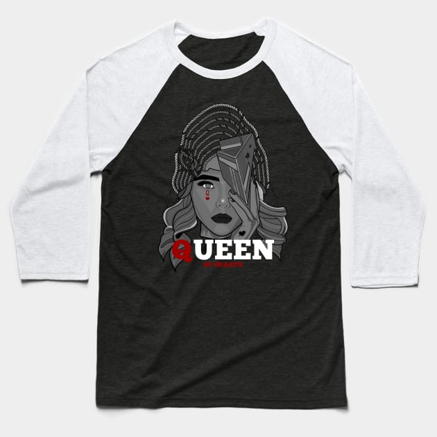 Queen Of Hearts Baseball T-Shirt by Frajtgorski